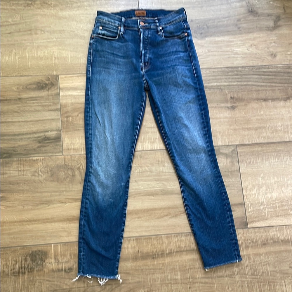 MOTHER Dark Blue Cropped Jeans